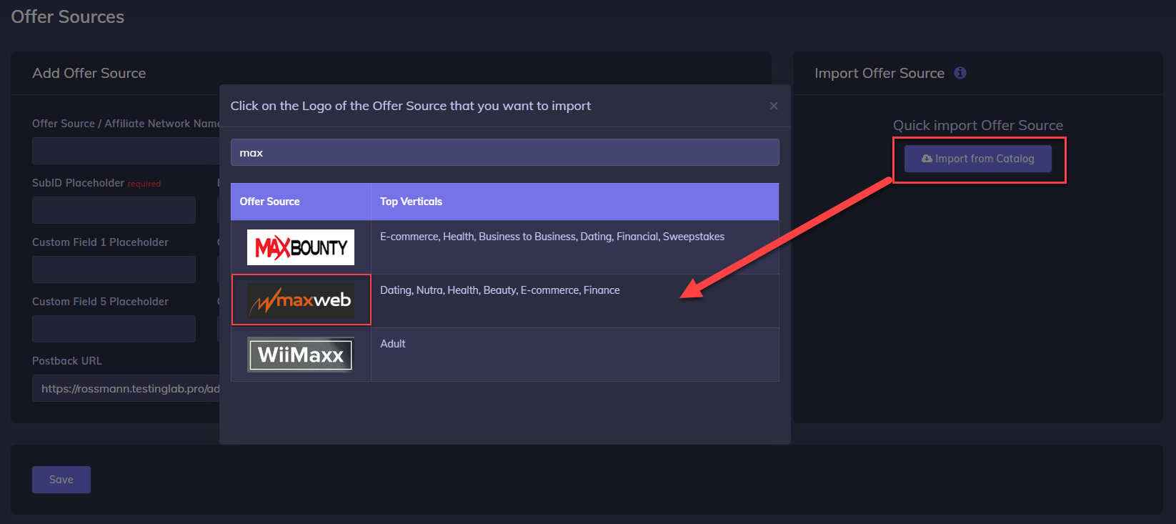 Import MAxWeb to CPV One