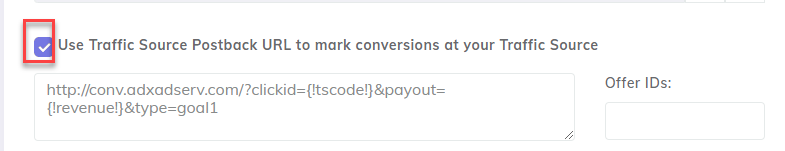 ADxAD Postback URL