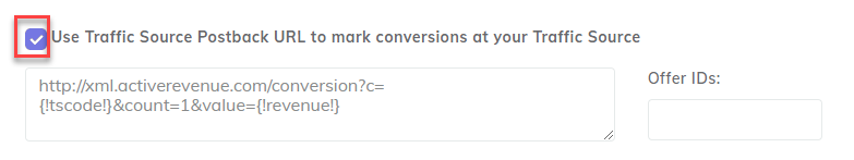 ActiveRevenue Postback URL
