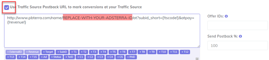 Adsterra Postback URL