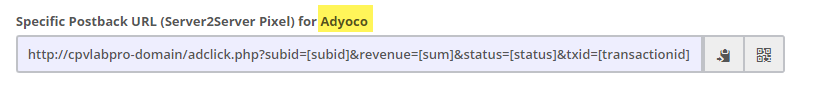Adyoco Postback URL