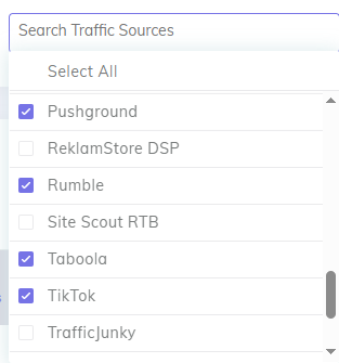 CPV Lab Campaigns types filter