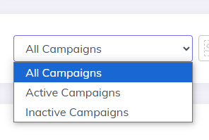 Campaigns status filter