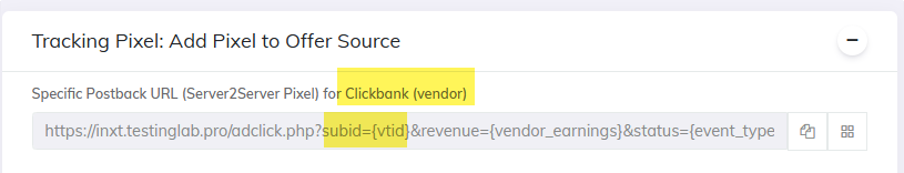 Clickbank postback from CPV Lab