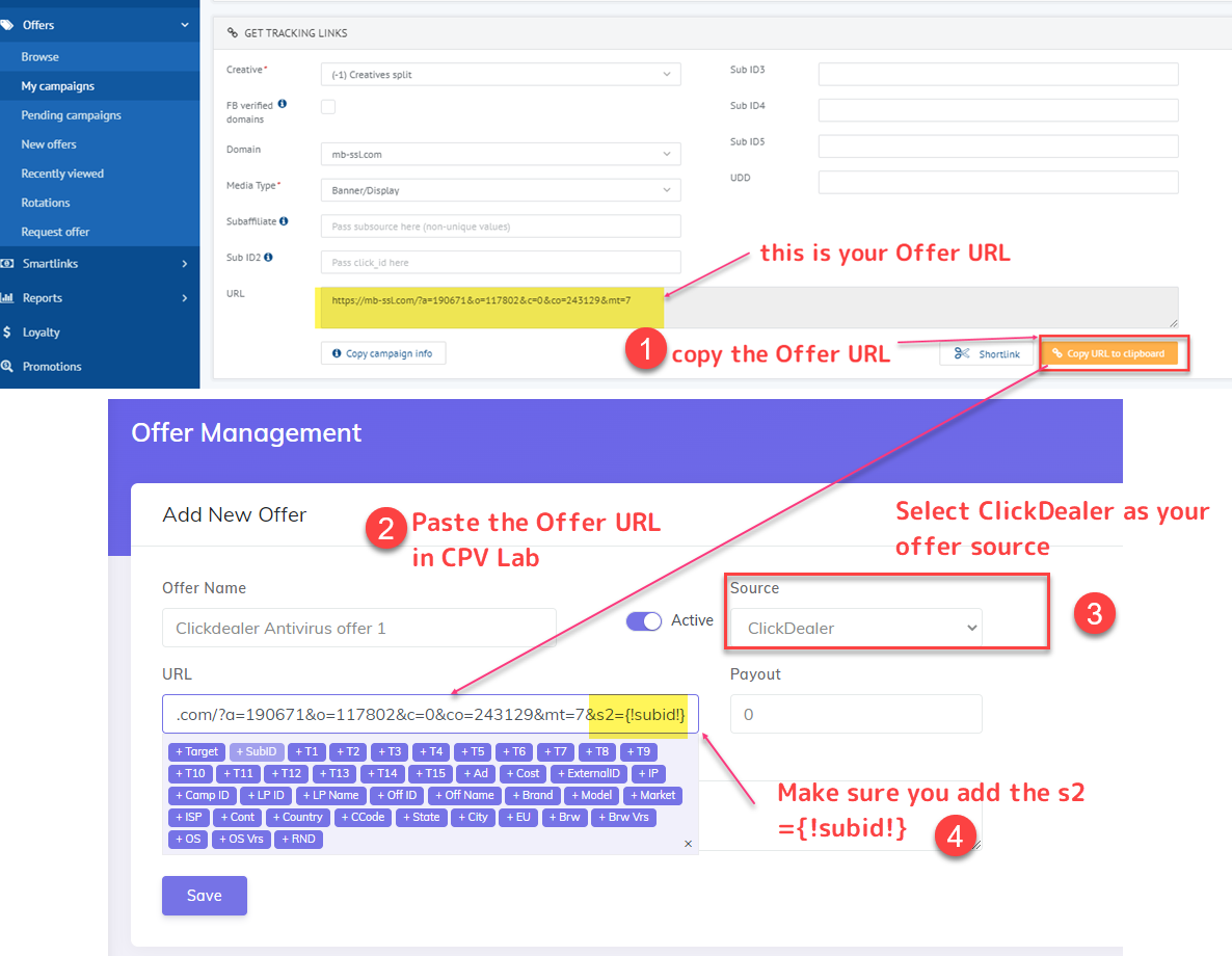 Clickdealer offer link