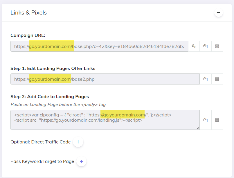 Use custom tracking domain for campaign tracking
