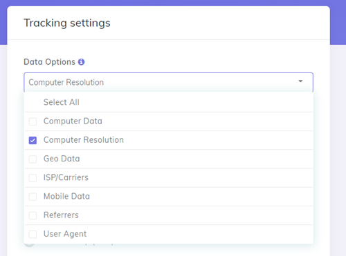 check Computer Resolution Data Option
