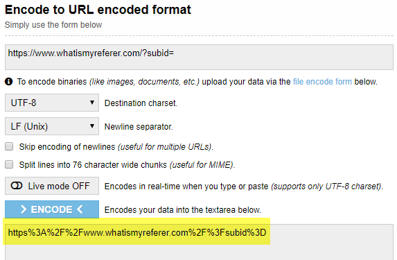 encode offer url