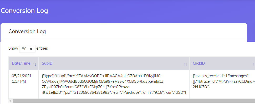 CAPI - Conversion Log