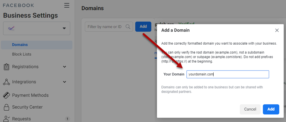 CAPI - Verify Domain