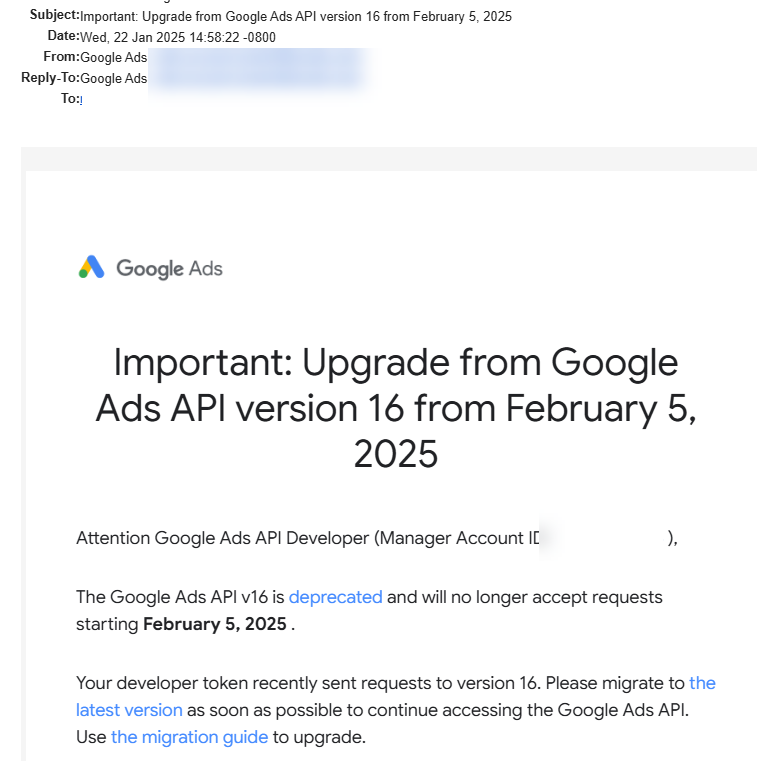 Google API updates