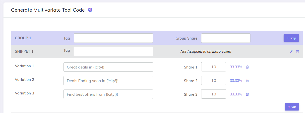 MVLab Variation dynamic content from parameter