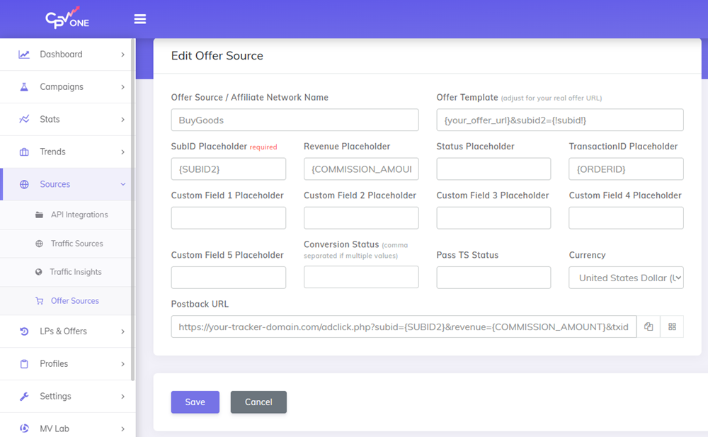 Get Started  Offer Source Details