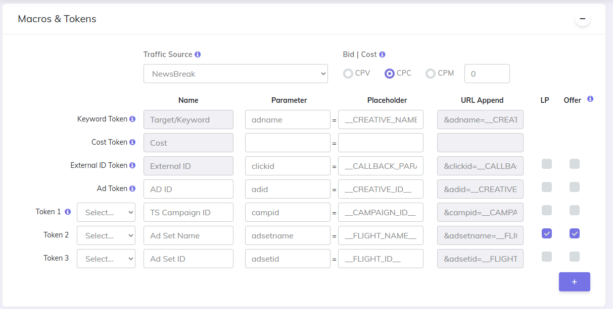 Pass tokens to the LP or Offer setup in CPV Lab | CPV One
