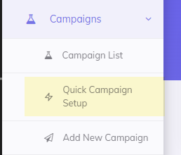 quick campaign setup
