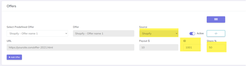 Shopify offers campaign setup