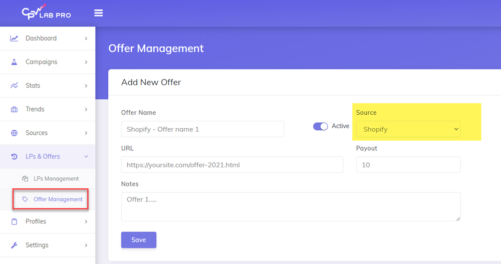 Shopify offers management