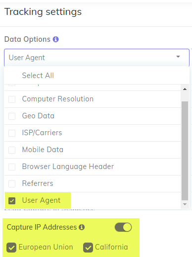 TikTok data options
