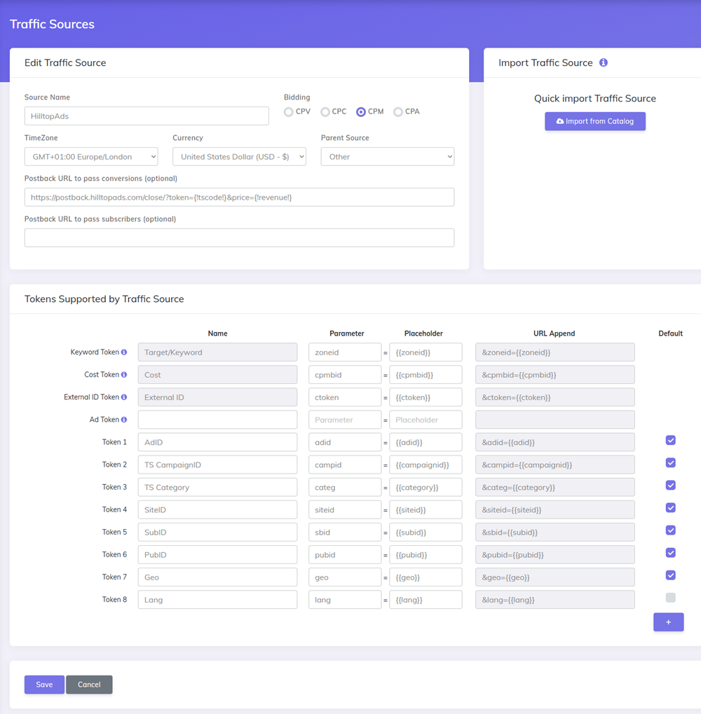 Get Started  traffic source details