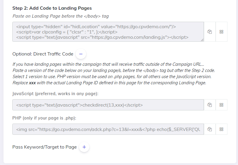 CPV Lab tracking code example