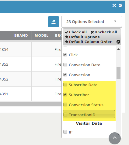 Subscribers details in reports